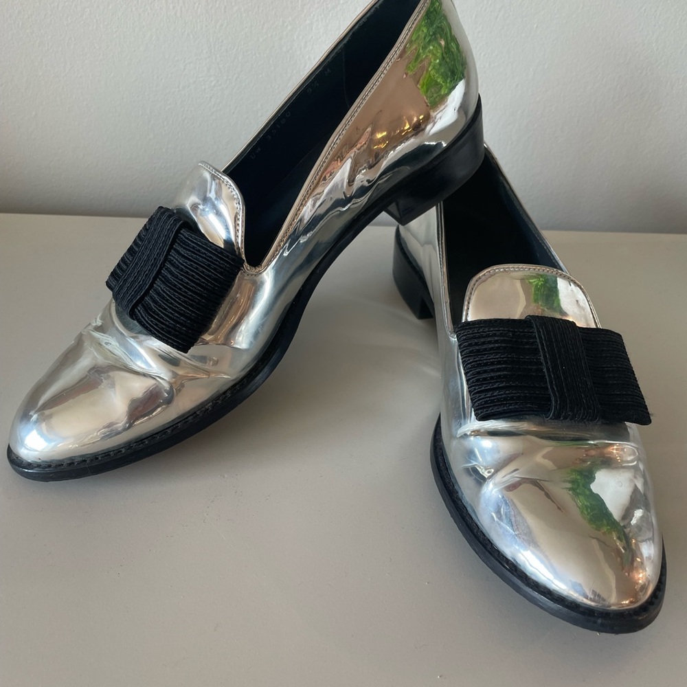 Stuart Weitzman Metallic Loafers Size 9.5